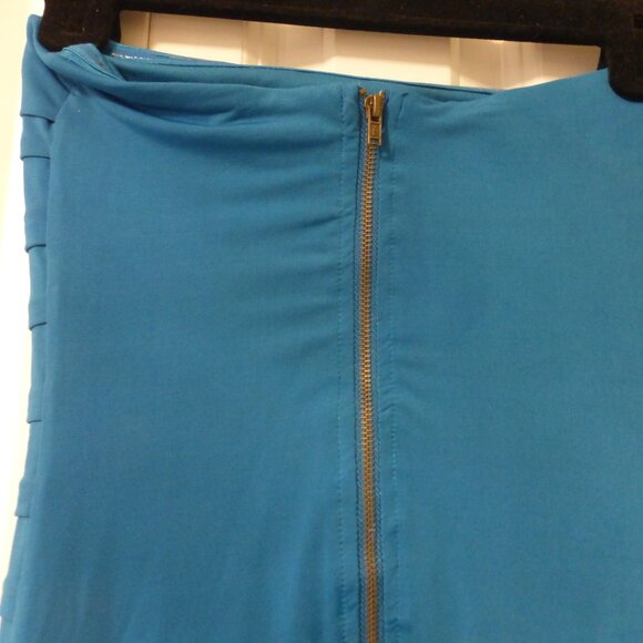 BEBE Blue twist detail ruched strapless tube dress - Picture 7 of 8